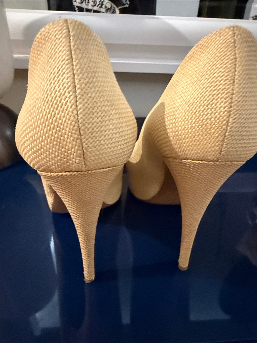 D&G Beige Textile Closed-Toe Pumps - Picture 9 of 11